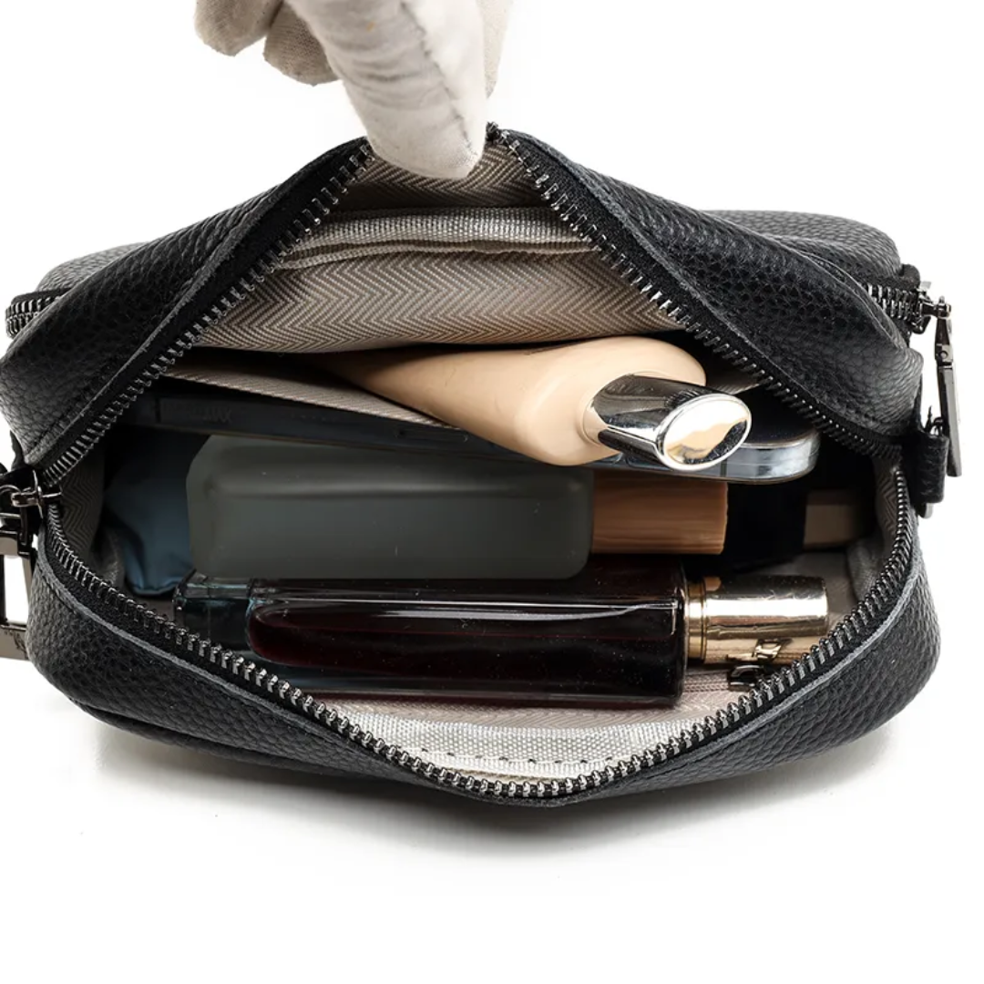 Carrie Messenger Bag Compact Leather Crossbody Shoulder Bag