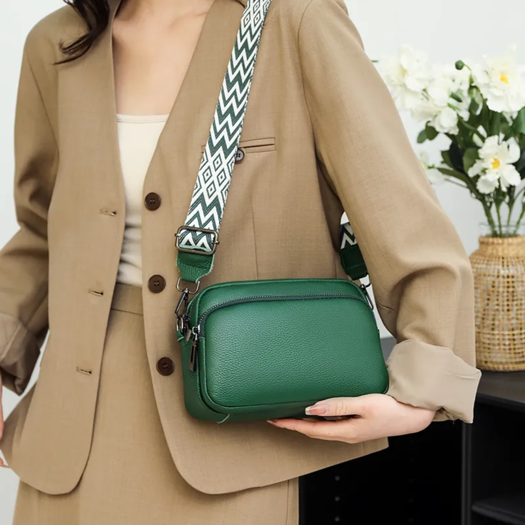 Carrie Messenger Bag Compact Leather Crossbody Shoulder Bag