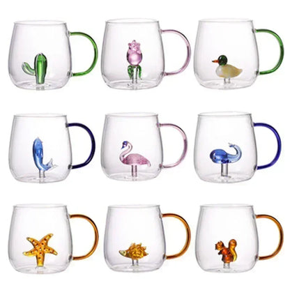 Cartoon Animal Glass Cup Cute Borosilicate Drinking Mug