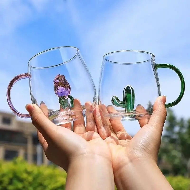 Cartoon Animal Glass Cup Cute Borosilicate Drinking Mug