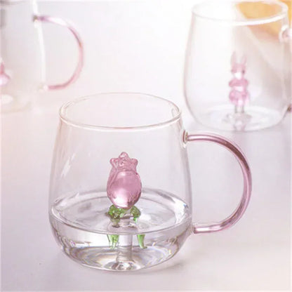 Cartoon Animal Glass Cup Cute Borosilicate Drinking Mug