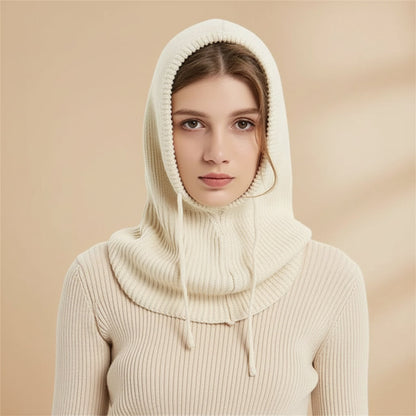Cashmere Blend Ribbed Knit Beanie with Pom Pom