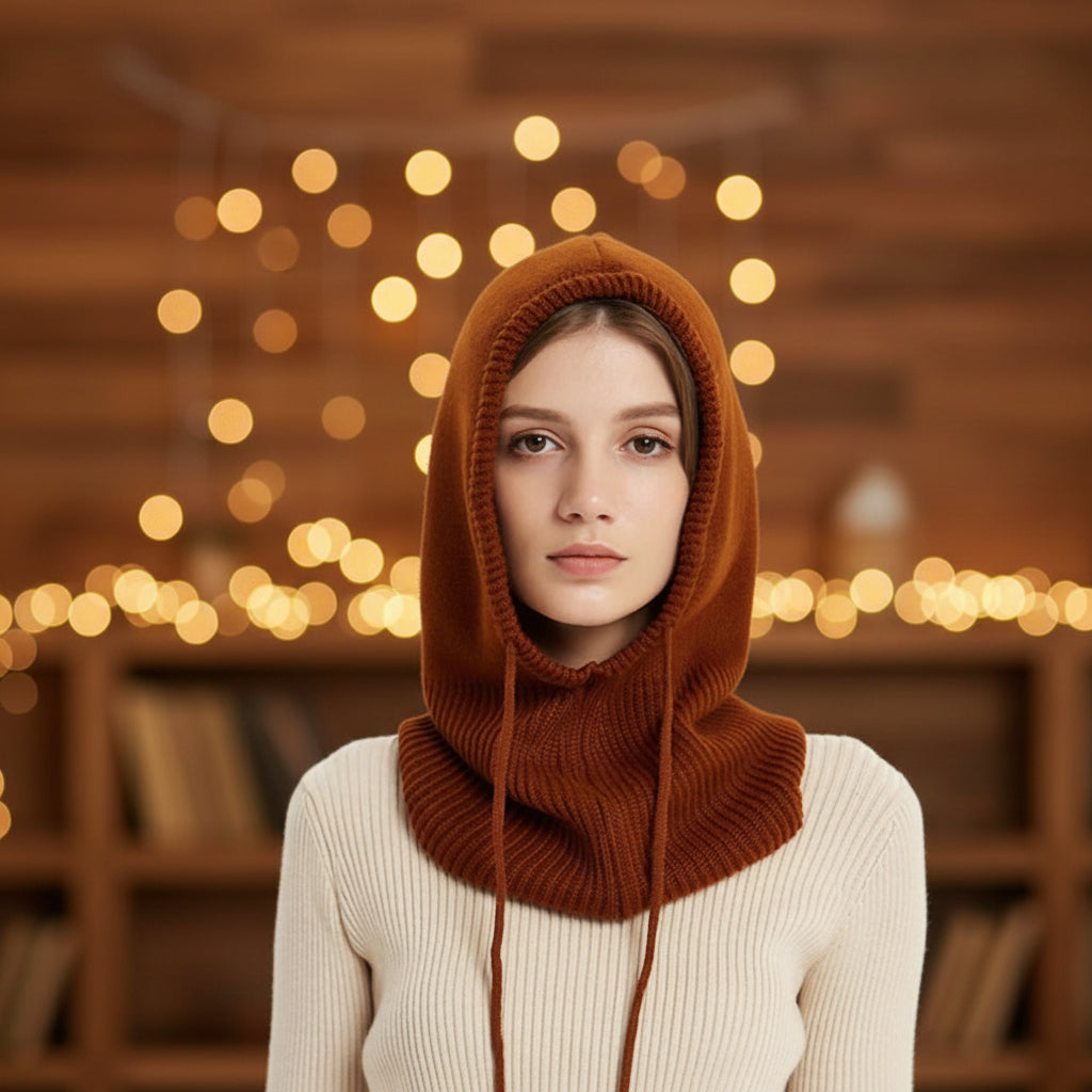 Cashmere Blend Ribbed Knit Beanie with Pom Pom
