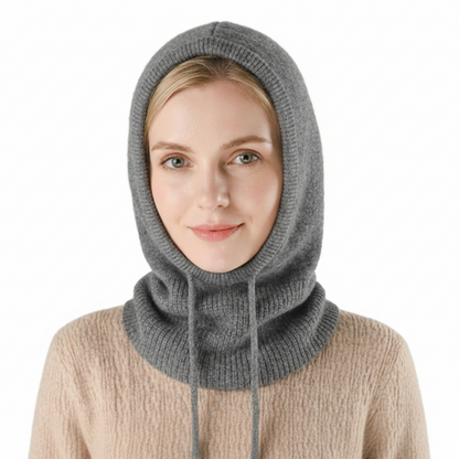Cashmere Blend Ribbed Knit Beanie with Pom Pom