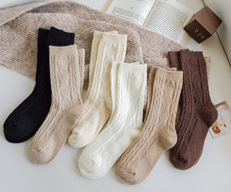 Cashmere Wool Winter Socks Soft Thermal Crew Socks for Men and Women