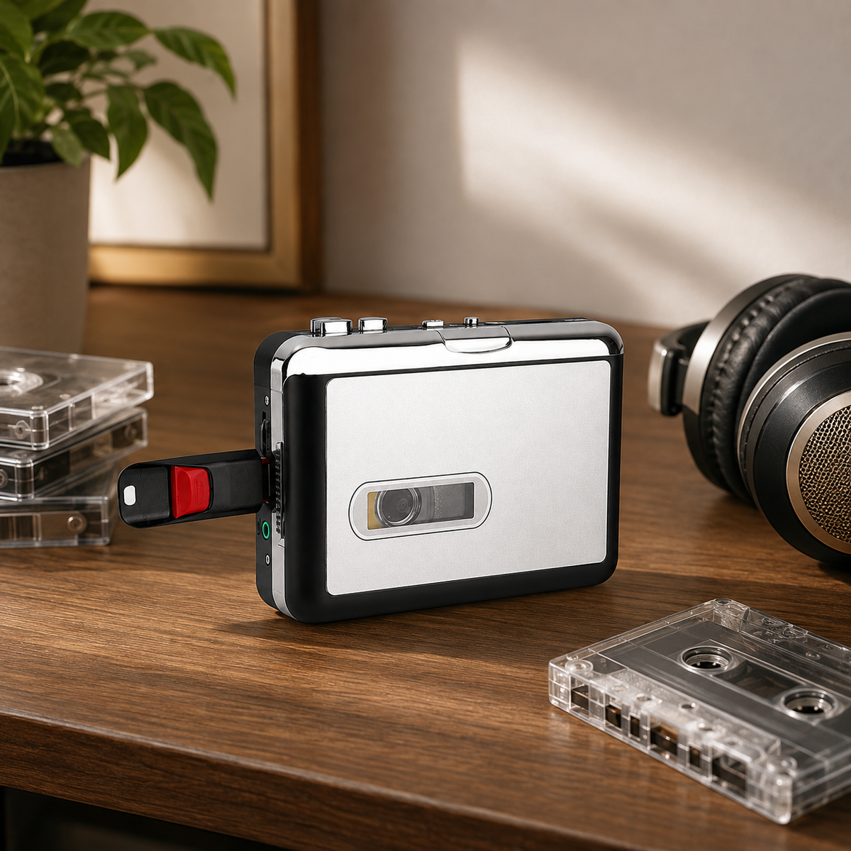 Cassette Tape Converter USB Player for Automatic Tape-to-Digital Recording