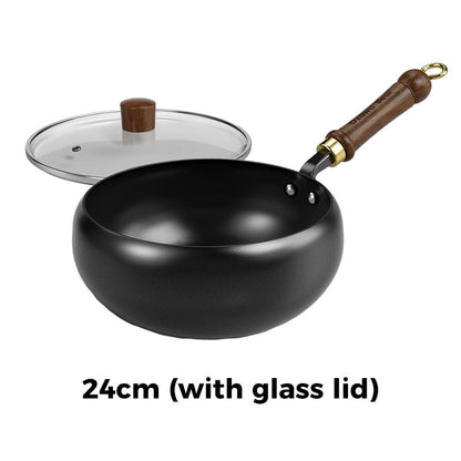 Cast Iron Wok Pan Healthy Non-Coated High-Heat Versatile Cooking Pan