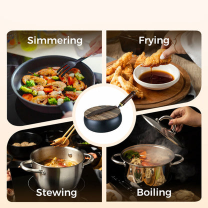 Cast Iron Wok Pan Healthy Non-Coated High-Heat Versatile Cooking Pan