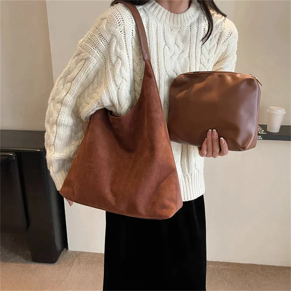Casual Bucket Shoulder Bag with Large Capacity