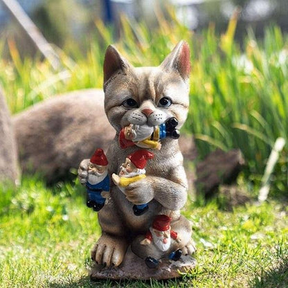 Cat Garden Statue Resin Outdoor Yard Ornament