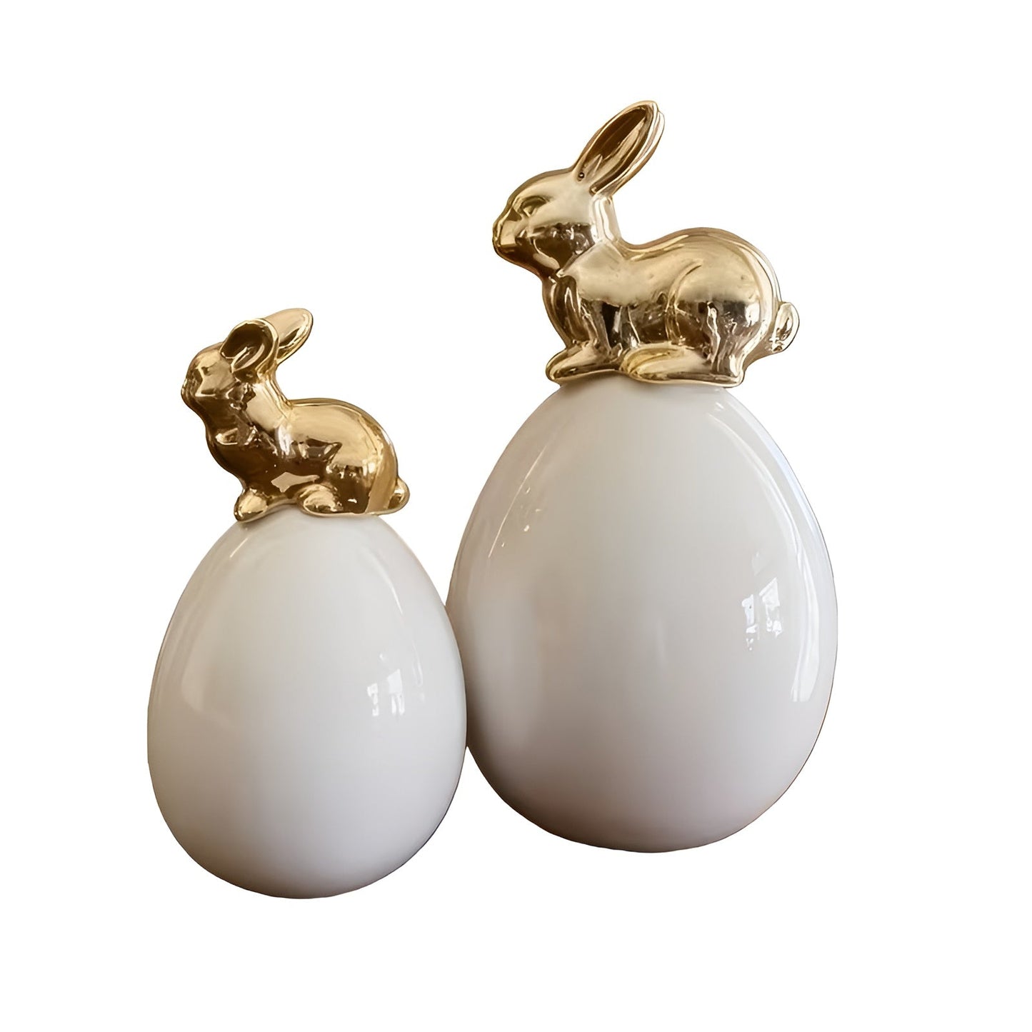 Ceramic Rabbit Egg Ornament Modern Easter Decoration