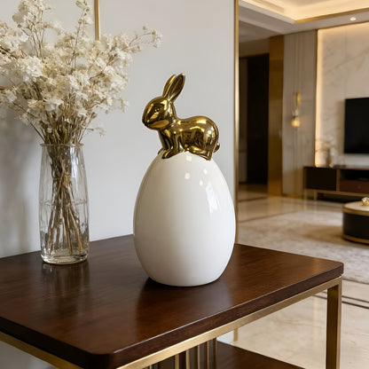 Ceramic Rabbit Egg Ornament Modern Easter Decoration