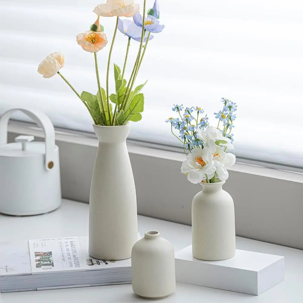Ceramic Vase Set Modern Boho Pampas Grass Decor