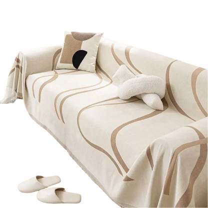 Chenille Sofa Throw Reversible Luxury Couch Protector Blanket