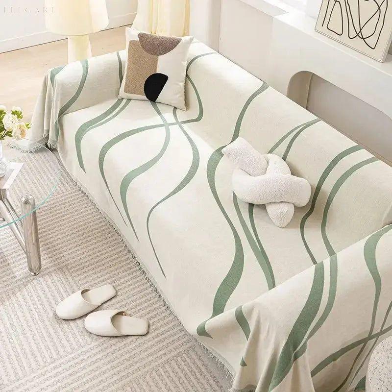 Chenille Sofa Throw Reversible Luxury Couch Protector Blanket