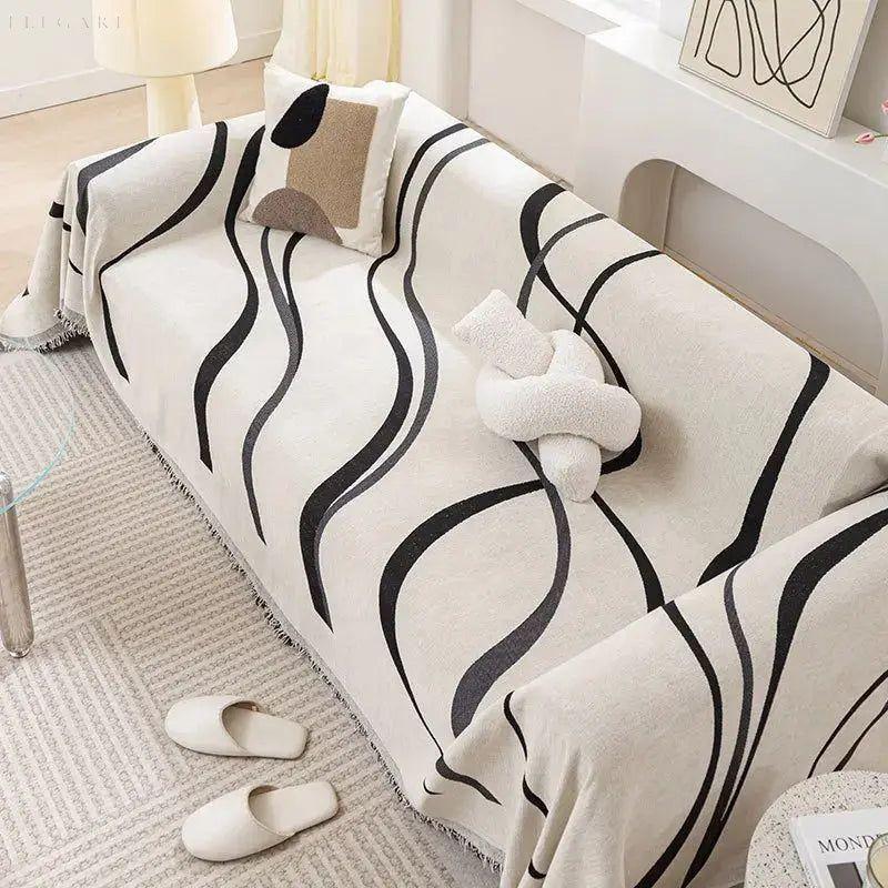 Chenille Sofa Throw Reversible Luxury Couch Protector Blanket
