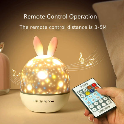 Children's Starry Night Projector Night Light with 6 Patterns and Rotating Soft Glow