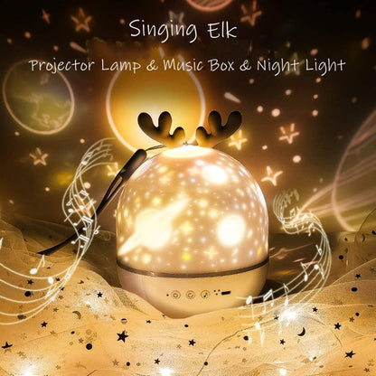 Children's Starry Night Projector Night Light with 6 Patterns and Rotating Soft Glow