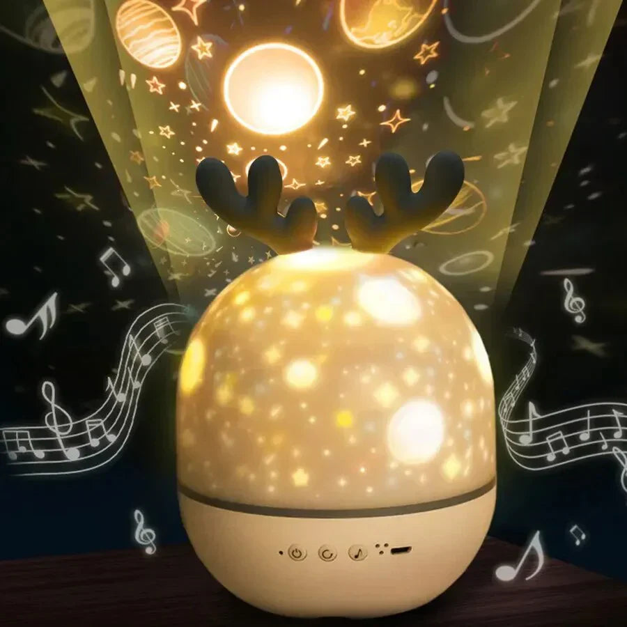 Children's Starry Night Projector Night Light with 6 Patterns and Rotating Soft Glow