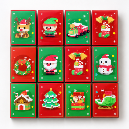 Christmas Holiday Building Blocks Toy Set for Kids Family Fun