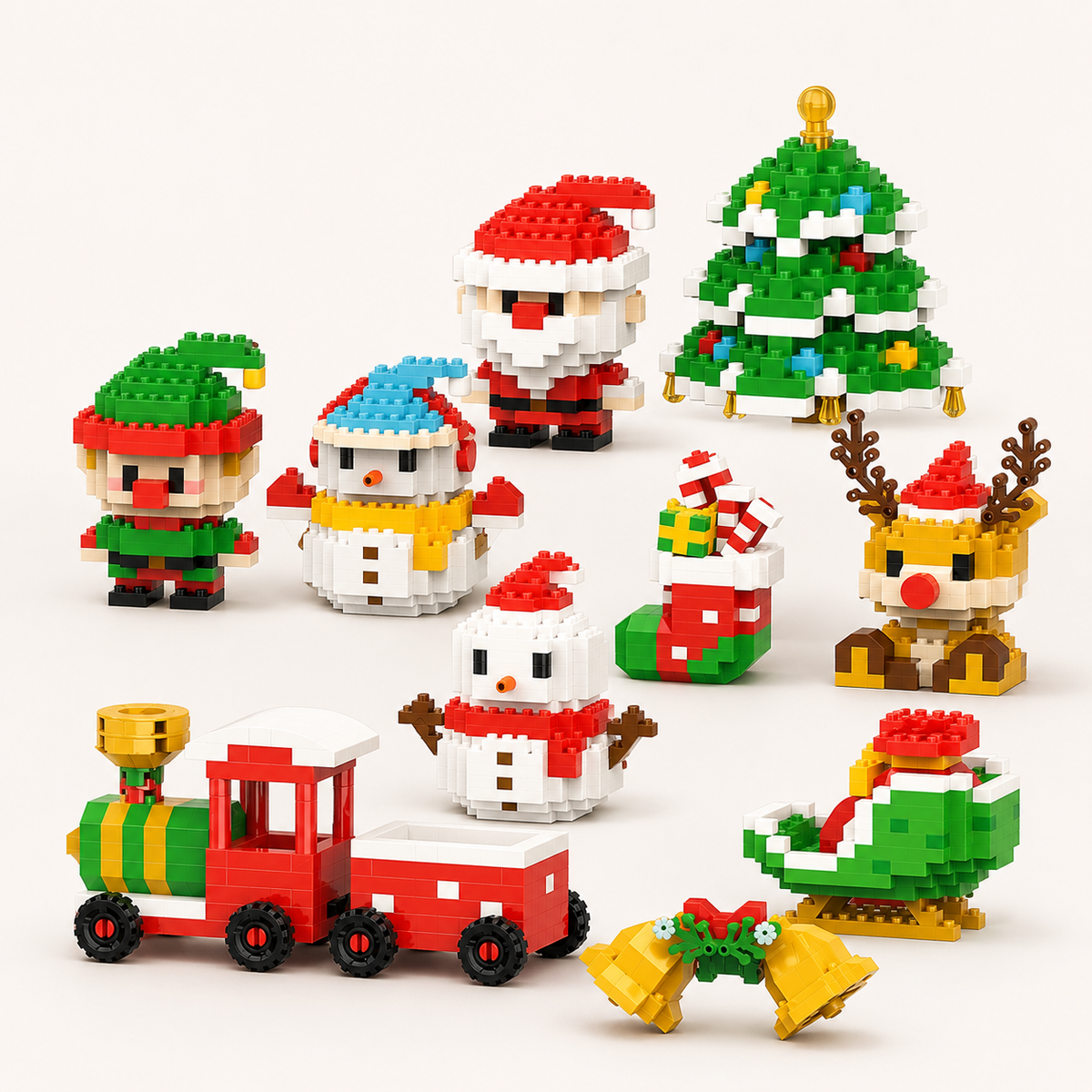 Christmas Holiday Building Blocks Toy Set for Kids Family Fun