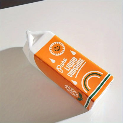 Citrus Juice Box Ceramic Vase Modern Decorative Flower Vase Artistic Home Table Decor