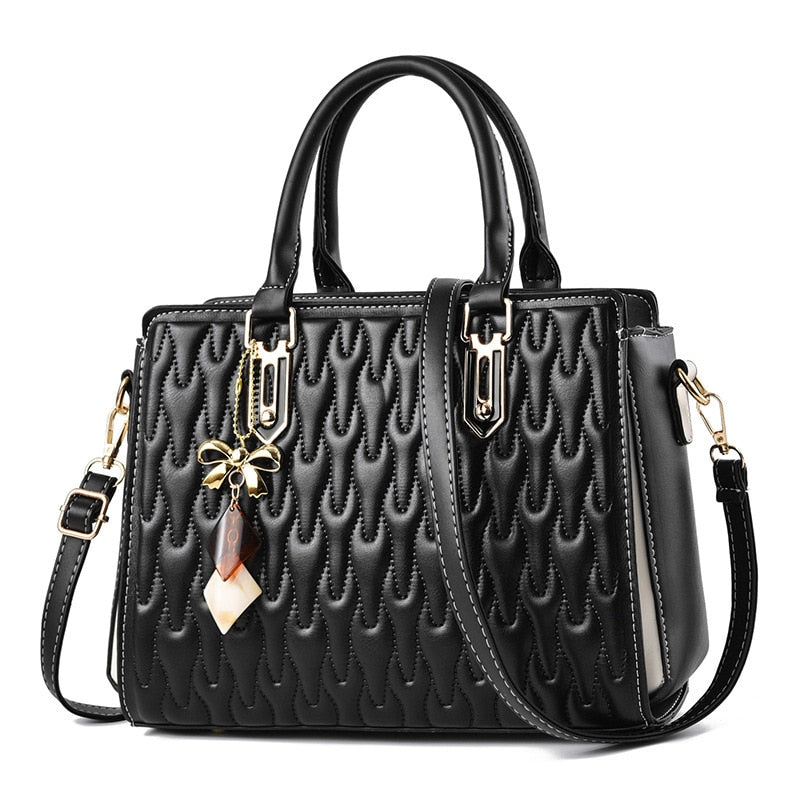 Classic Vegan Leather Shoulder Bag Vintage Handbag