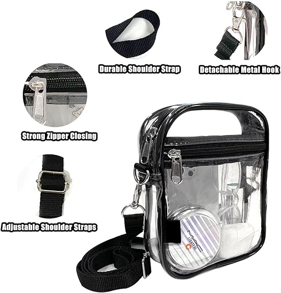Clear Crossbody Bag with Adjustable Strap