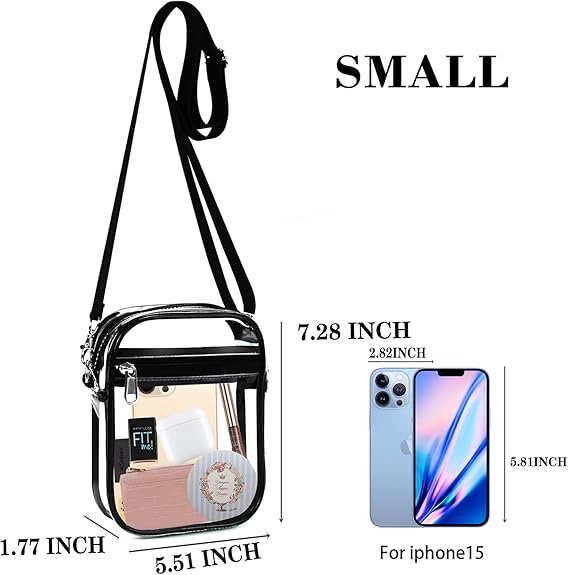 Clear Crossbody Bag with Adjustable Strap