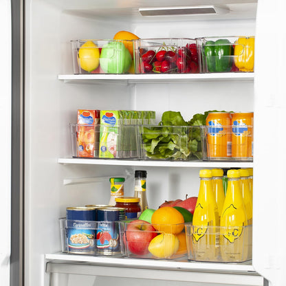 Clear Refrigerator Storage Bins Set of 4 for Kitchen and Pantry Organization