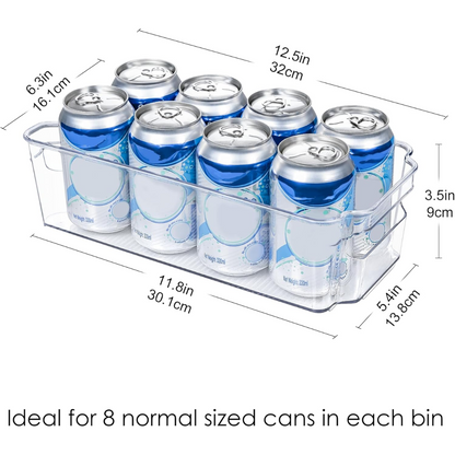 Clear Refrigerator Storage Bins Set of 4 for Kitchen and Pantry Organization