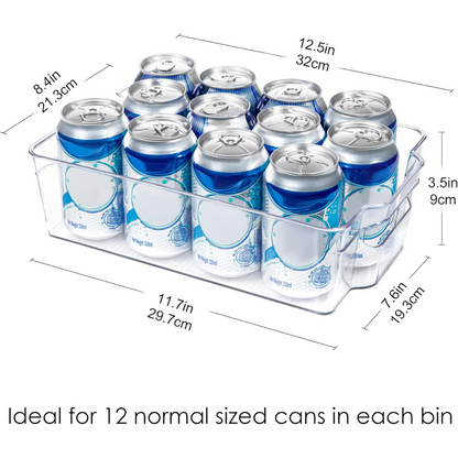 Clear Refrigerator Storage Bins Set of 4 for Kitchen and Pantry Organization