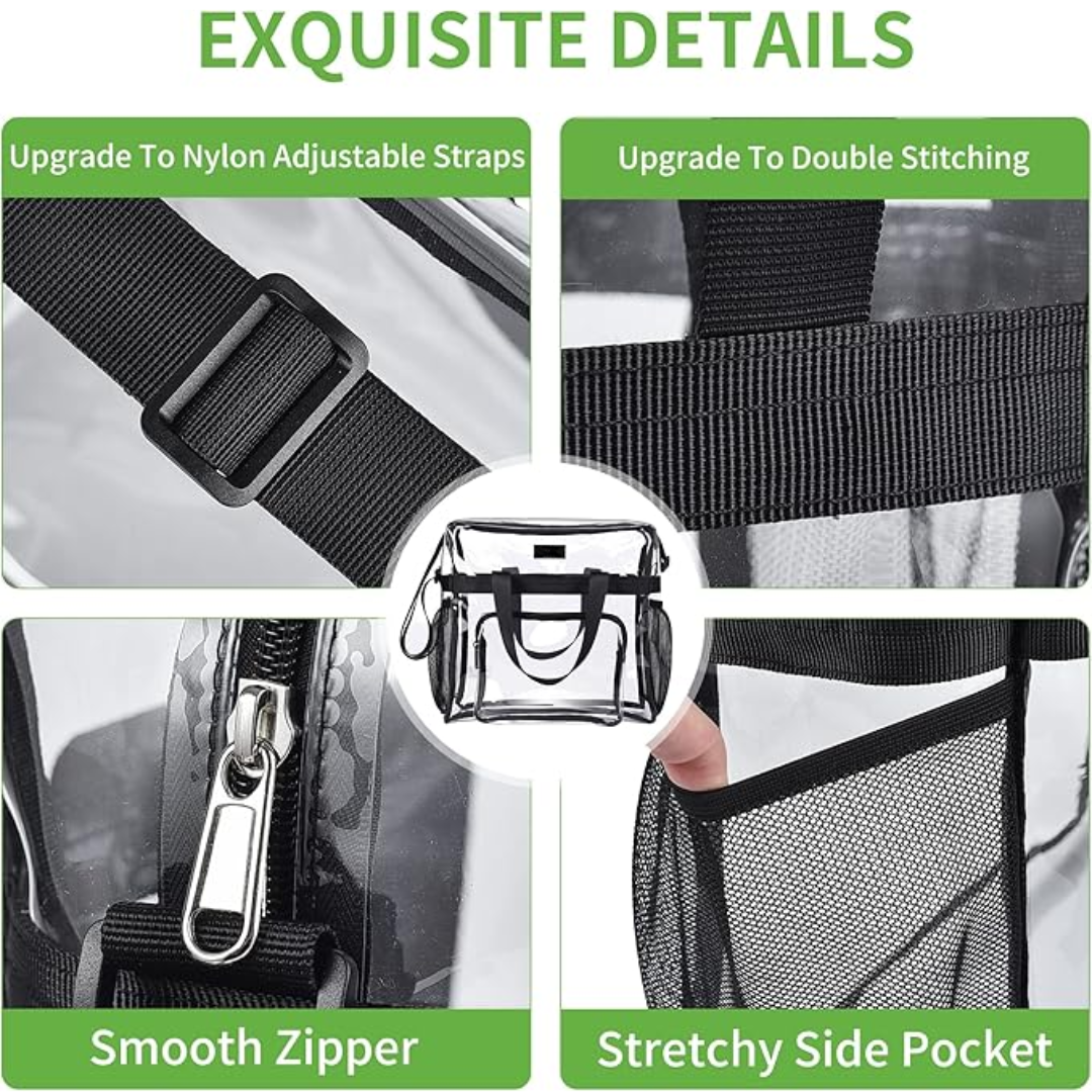 Clear Stadium Tote Bag CrystalTote – Durable Transparent Bag for Concerts, Sports & Festivals