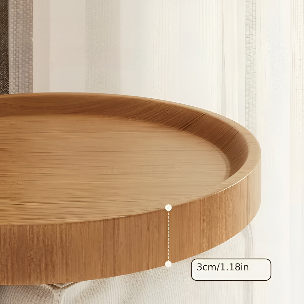 Clip On Sofa Side Table Bamboo Snack Tray Stand