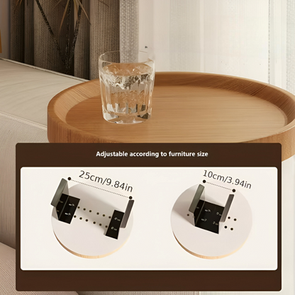 Clip On Sofa Side Table Bamboo Snack Tray Stand