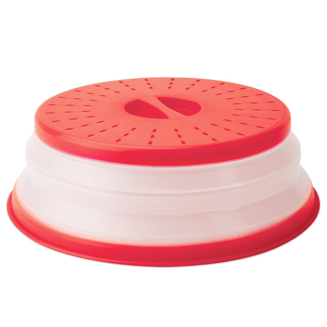 Collapsible Silicone Microwave Splash Cover – Spill-Proof Food Lid for Plates and Bowls