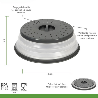 Collapsible Silicone Microwave Splash Cover – Spill-Proof Food Lid for Plates and Bowls
