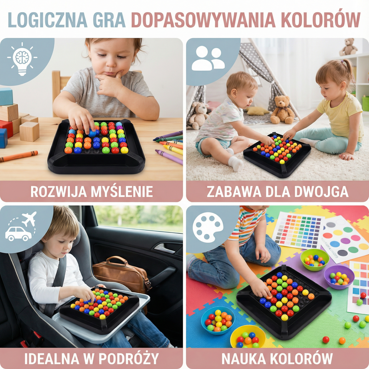 Color Matching Board Game Educational Logic Puzzle for Kids Family