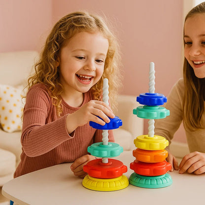 Color Stacking Learning Toy for Kids Spinning Educational Play
