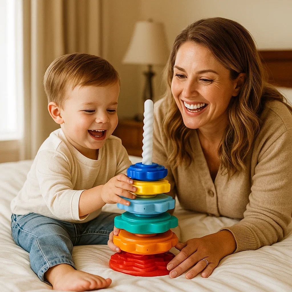 Color Stacking Learning Toy for Kids Spinning Educational Play