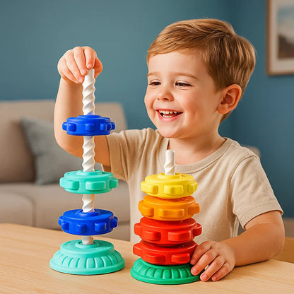 Color Stacking Learning Toy for Kids Spinning Educational Play