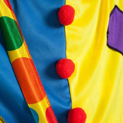 Colorful Adult Clown Costume Outfit Halloween Carnival Party Dress Up