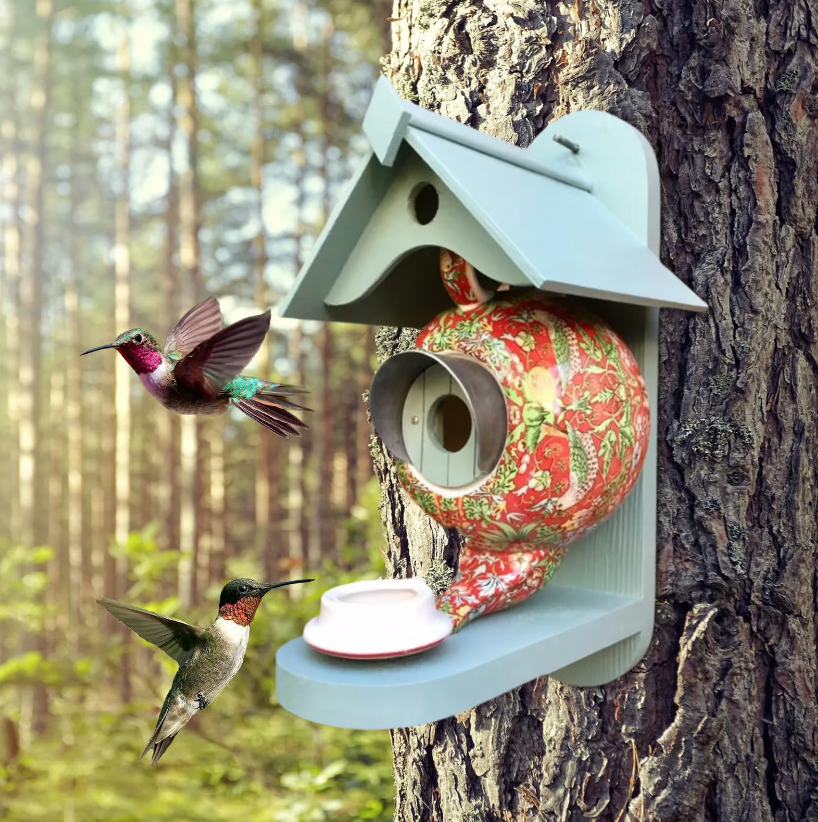 Colourful Bird House Garden Nesting Box Outdoor Bird Shelter
