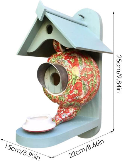Colourful Bird House Garden Nesting Box Outdoor Bird Shelter