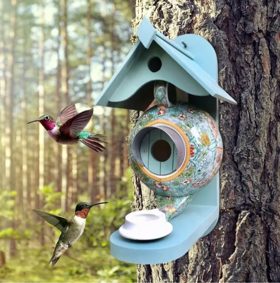 Colourful Bird House Garden Nesting Box Outdoor Bird Shelter