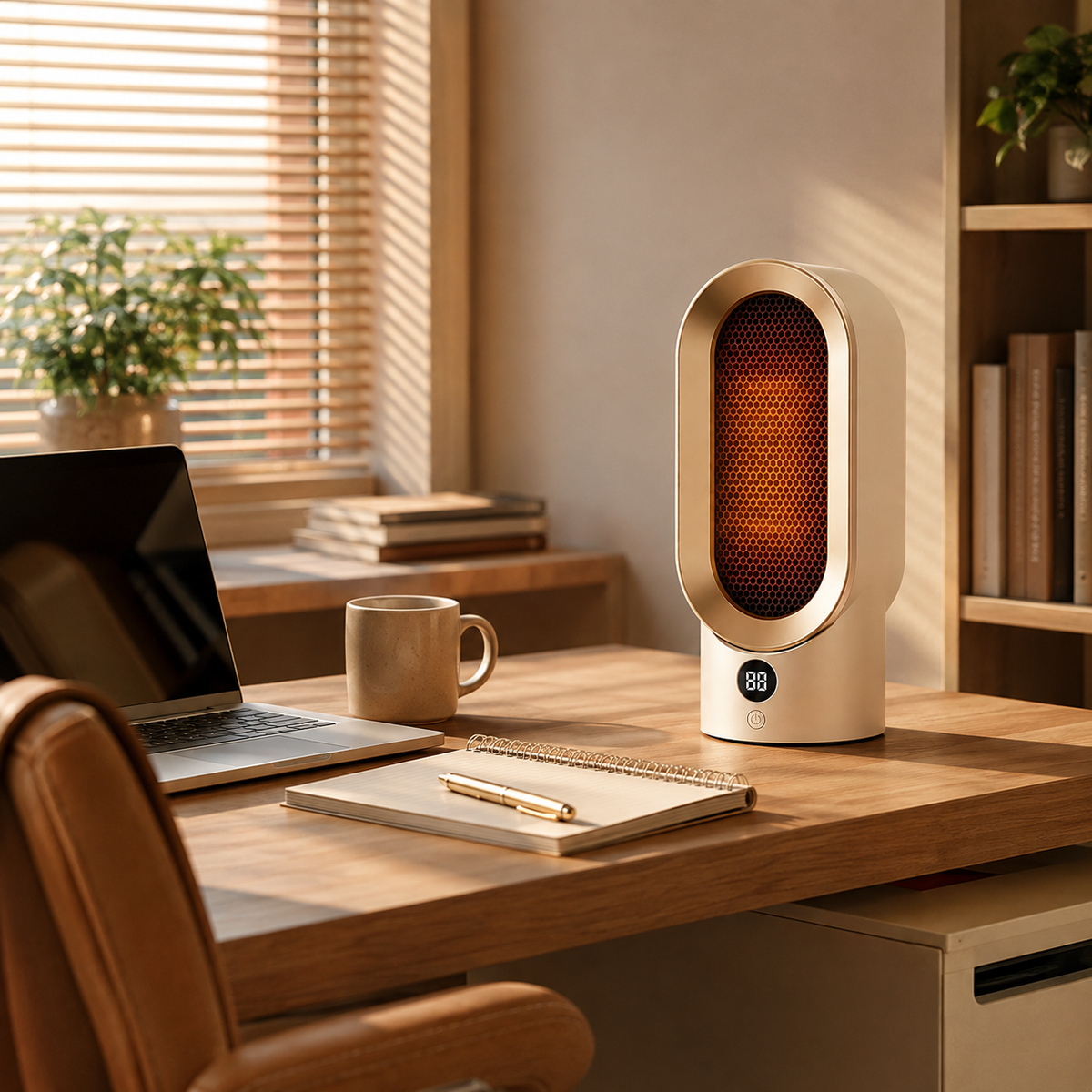 Compact 800W Portable Electric Heater for Small Spaces and Office Use