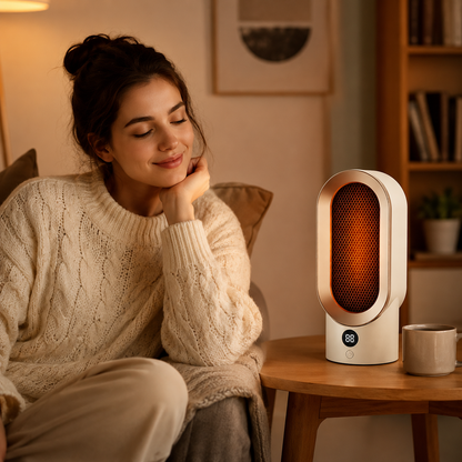 Compact 800W Portable Electric Heater for Small Spaces and Office Use
