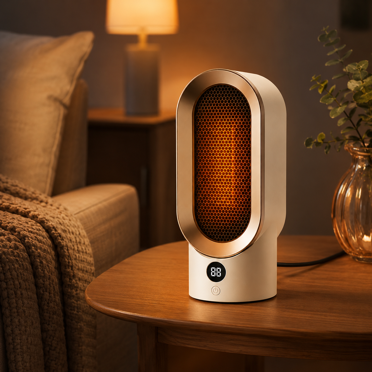 Compact 800W Portable Electric Heater for Small Spaces and Office Use