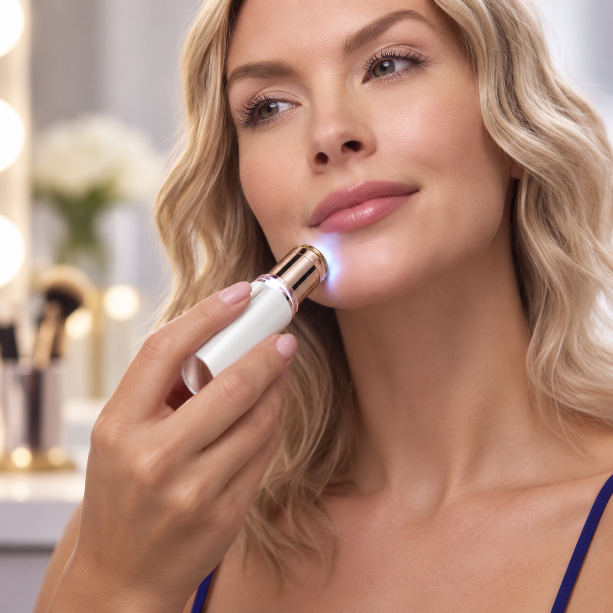 Compact Battery-Powered Facial Hair Trimmer for Gentle Everyday Grooming