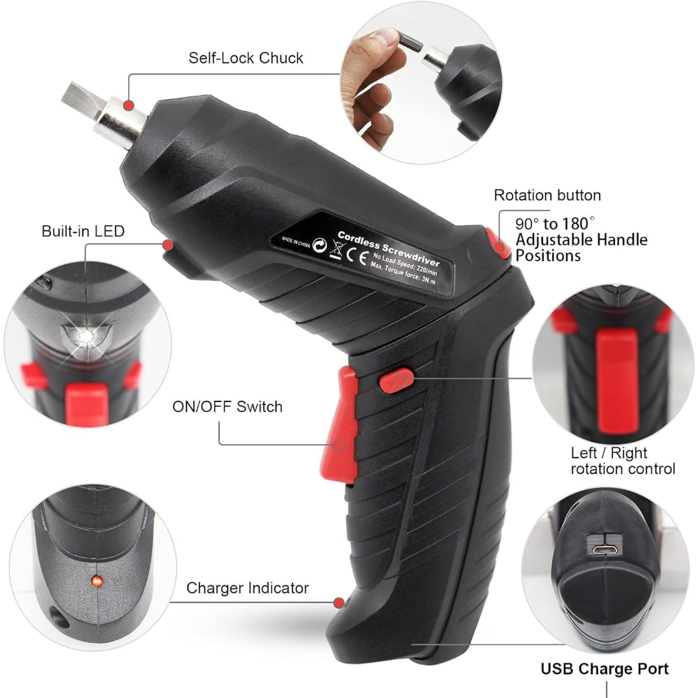Compact Cordless Drill and Electric Screwdriver Set